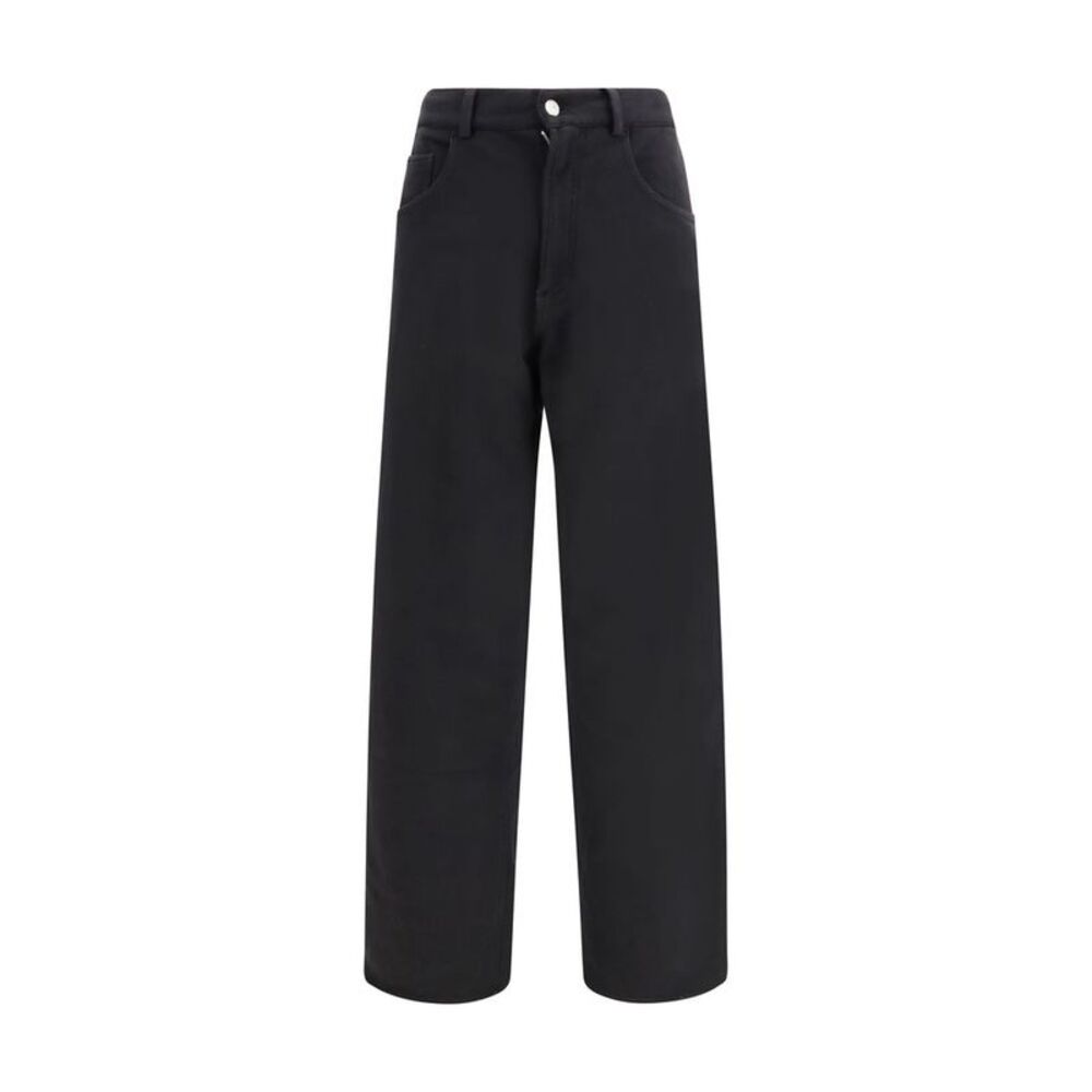 MM6 Black Cotton Casual Women's Pants